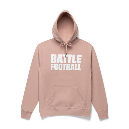 Dusty Pink / White; Battle Sports Heavyweight Fleece Football Hoodie