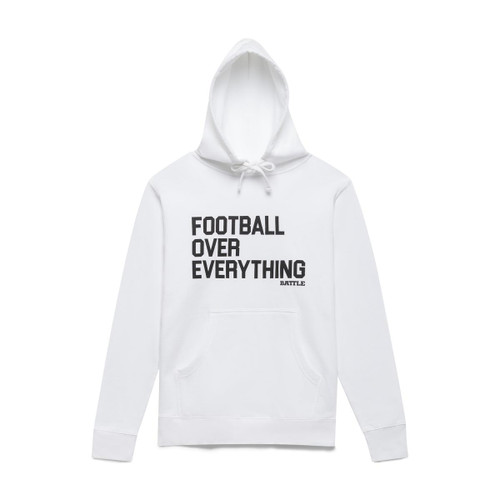 White; Football Warm-up Hoodie