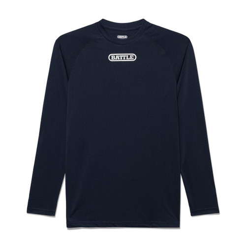 Navy; Battle Sports Long Sleeve Performance Team Athletic Fit T-Shirts