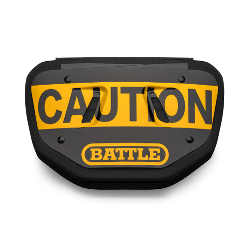 Battle Sports Caution Chrome Football Back Plate for Adults, football back flap