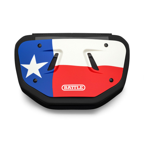 Battle Sports Texas Flag Chrome Football Back Plate - Adult and Youth