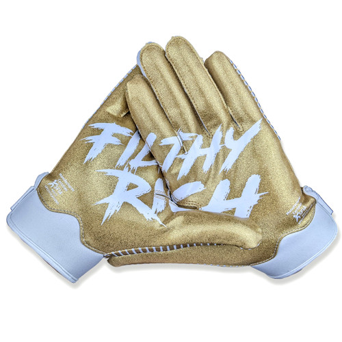 Gold; Youth Football Receiver Gloves